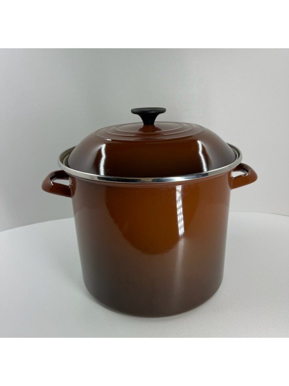 Le Creuset Vintage Stockpot Enamel on Steel Large Soup Pot Lid Ombre Brown